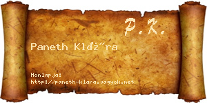 Paneth Klára névjegykártya